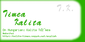 timea kalita business card